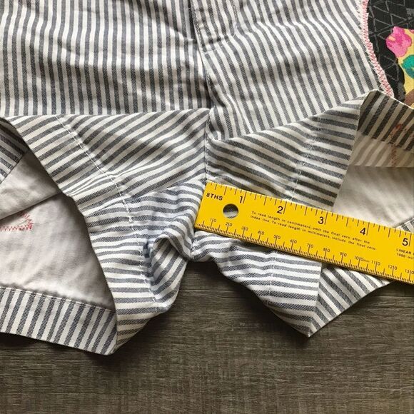 Old Navy Pin Striped Cargo OOAK Upcycled “ Birdie” Shorts  Substainable Fashion - Picture 8 of 14